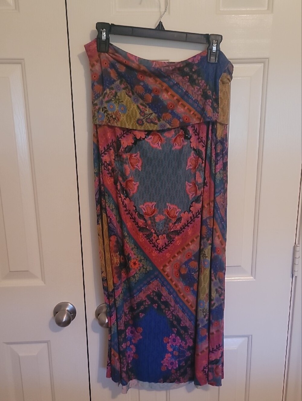 NATURAL LIFE Pink, Blue and Green Boho Floral Maxi Skirt - Picture 5 of 6